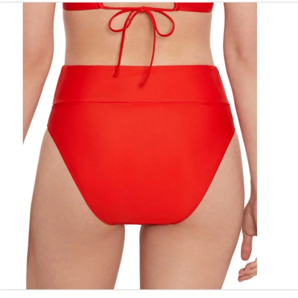 NWT Salt + Cove Women's High-Waist Swim Bottoms,  Vermillion - Picture 3 of 3